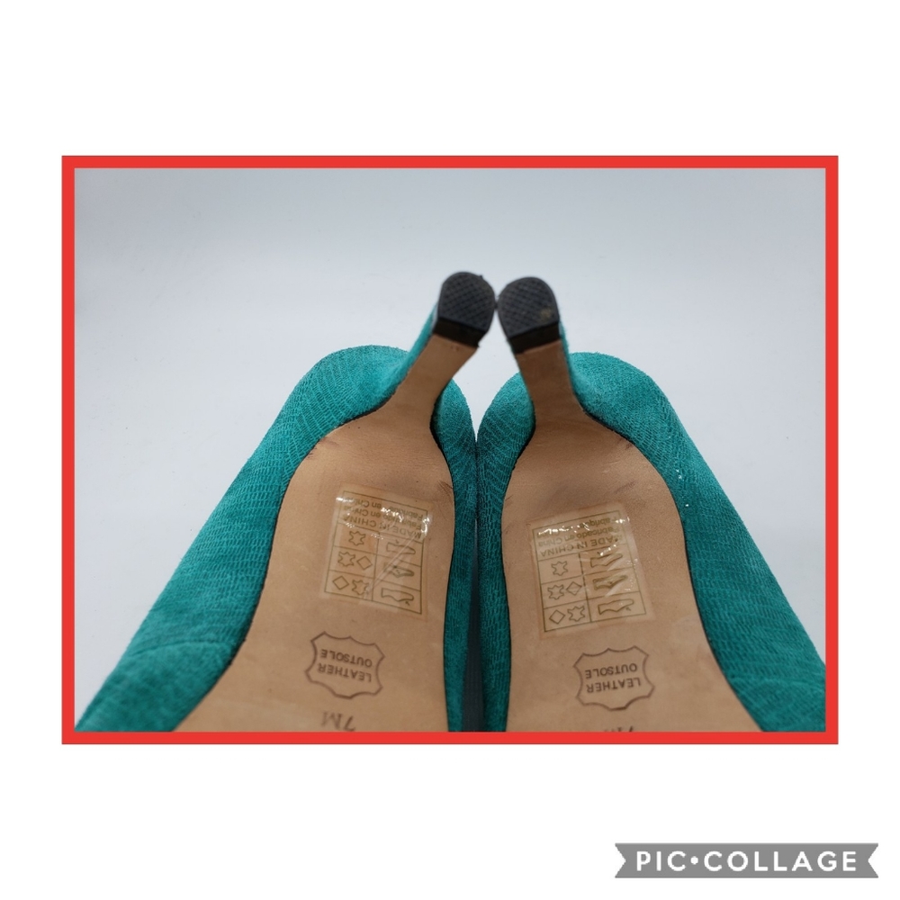 WHBM Teal & Black Heels Size 7 - Picture 8 of 8